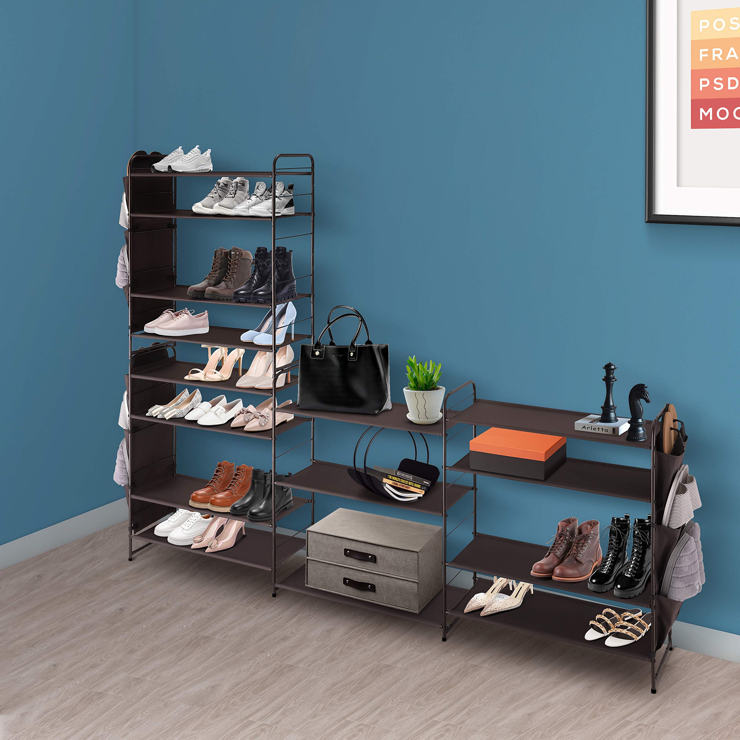 Simple Trending Scarpiera 5 Ripiani 68x29x80 cm Bronzo Metallo