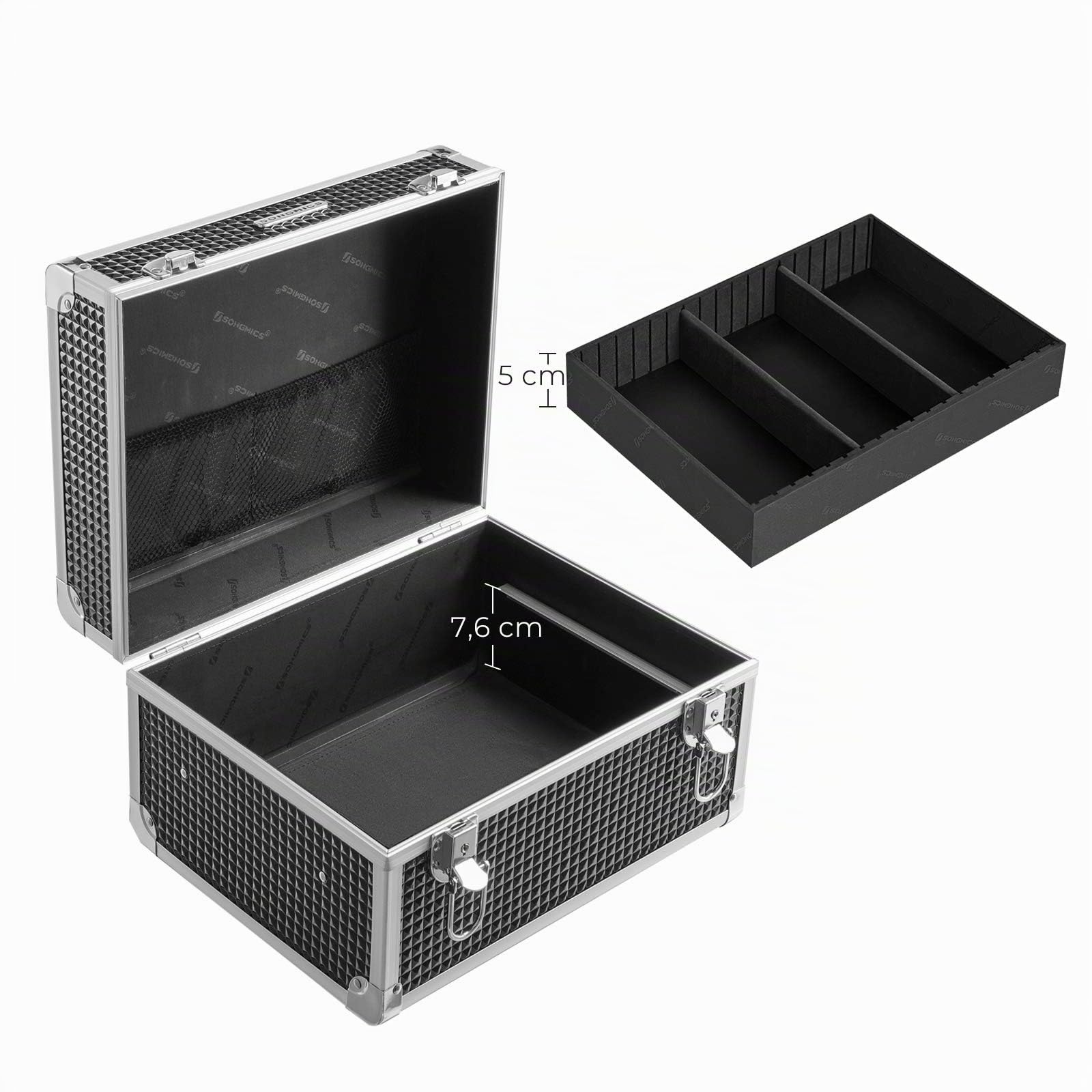 Songmics JBC328B01 beauty case valigetta nero con serratura