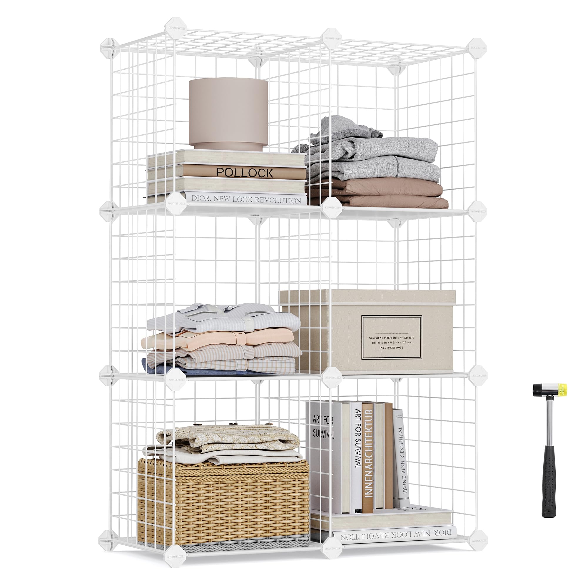 Songmics LPI111H Scaffale 6 Cubi Nero 31x63x93 cm