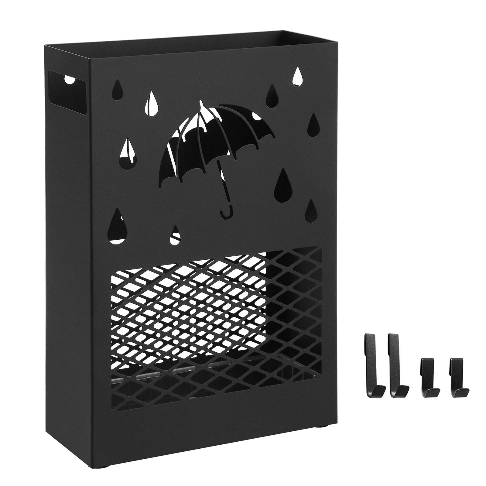Songmics LUC004B01 portaombrelli nero 28x12x41 cm scolapioggia