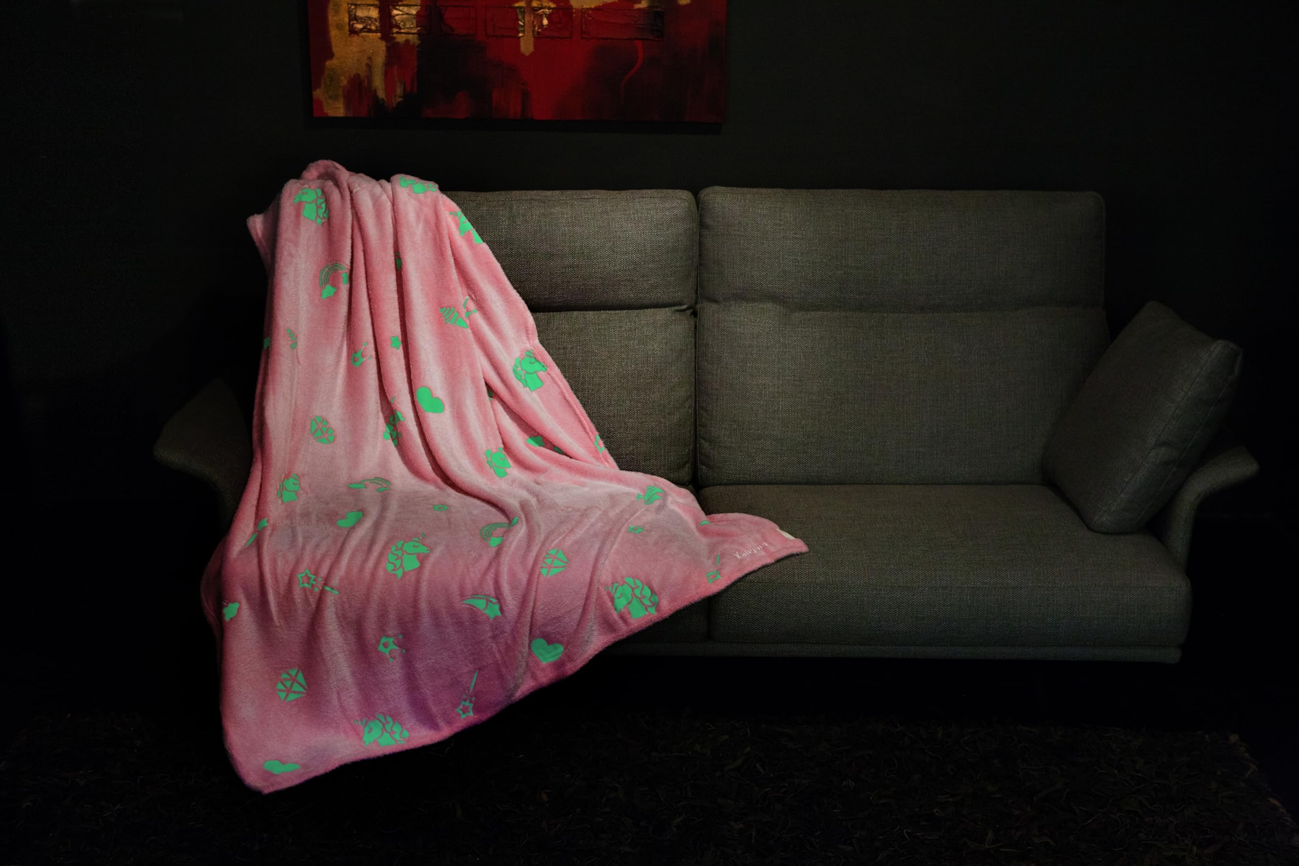 Kanguru Pigiama Party Kit Plaid 130x150 cm Rosa Unicorni 4 Pezzi