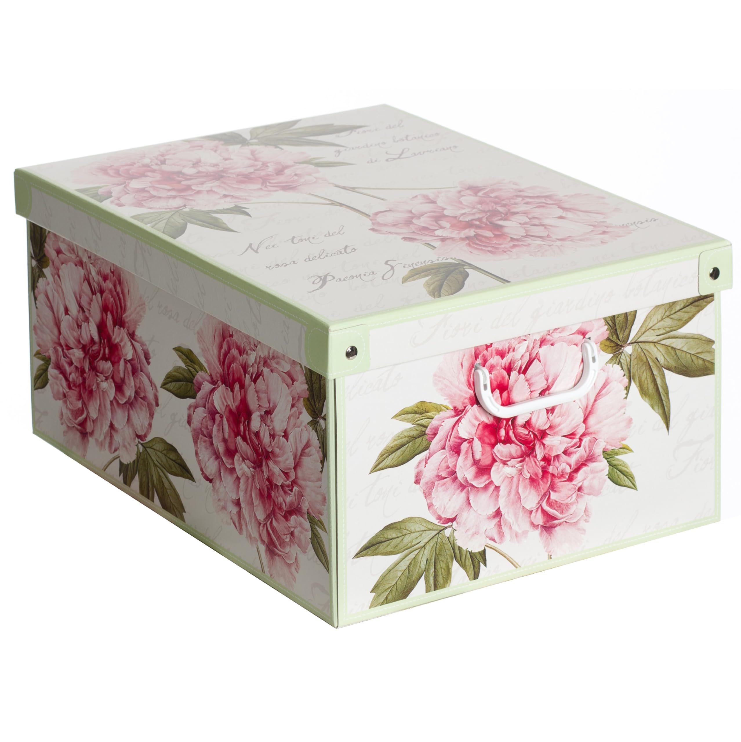 Lavatelli Set 6 Scatole Armadio 39x50x24 Peonie con Coperchio