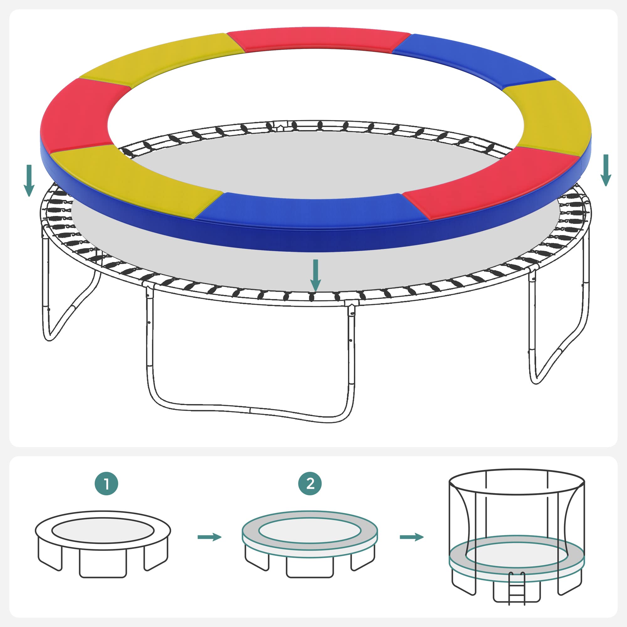 Songmics protezione trampolino 305 cm blu coprimolle