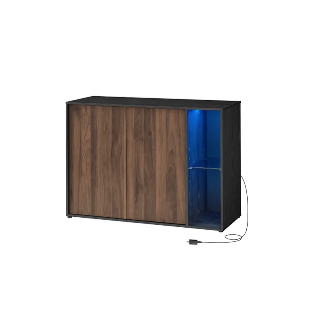 Songmics Mobile Credenza con Illuminazione e Vetro