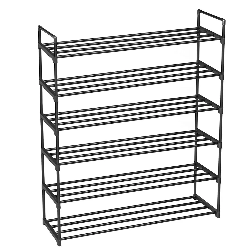 Songmics LSA16BK scarpiera metallo 6 ripiani nera 30 paia