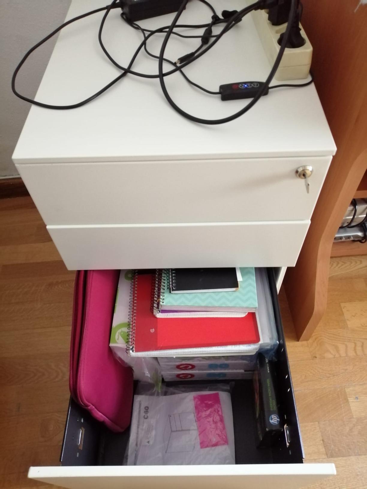 Songmics OFC60WT Cassettiera Ufficio 3 Cassetti Bianca