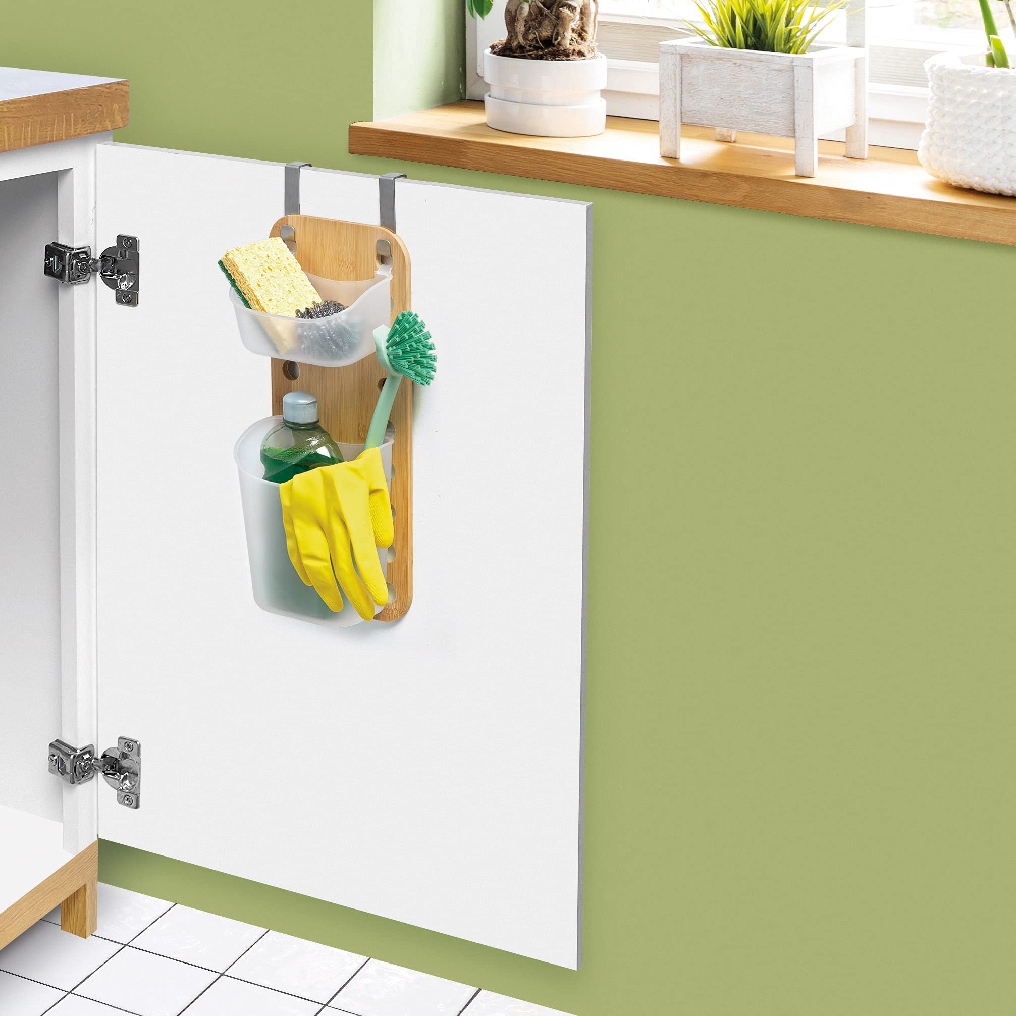 Domo Pak Living Organizzatore Doccia Bamboo 2 Contenitori