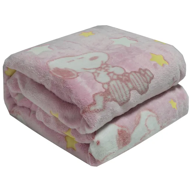 Lavatelli Kanguru Snoopy Glow plaid pile 130x150 cm rosa