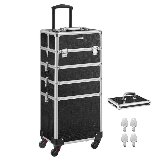 Songmics JHZ06B Trolley Make Up Nero 4in1 35x25x79