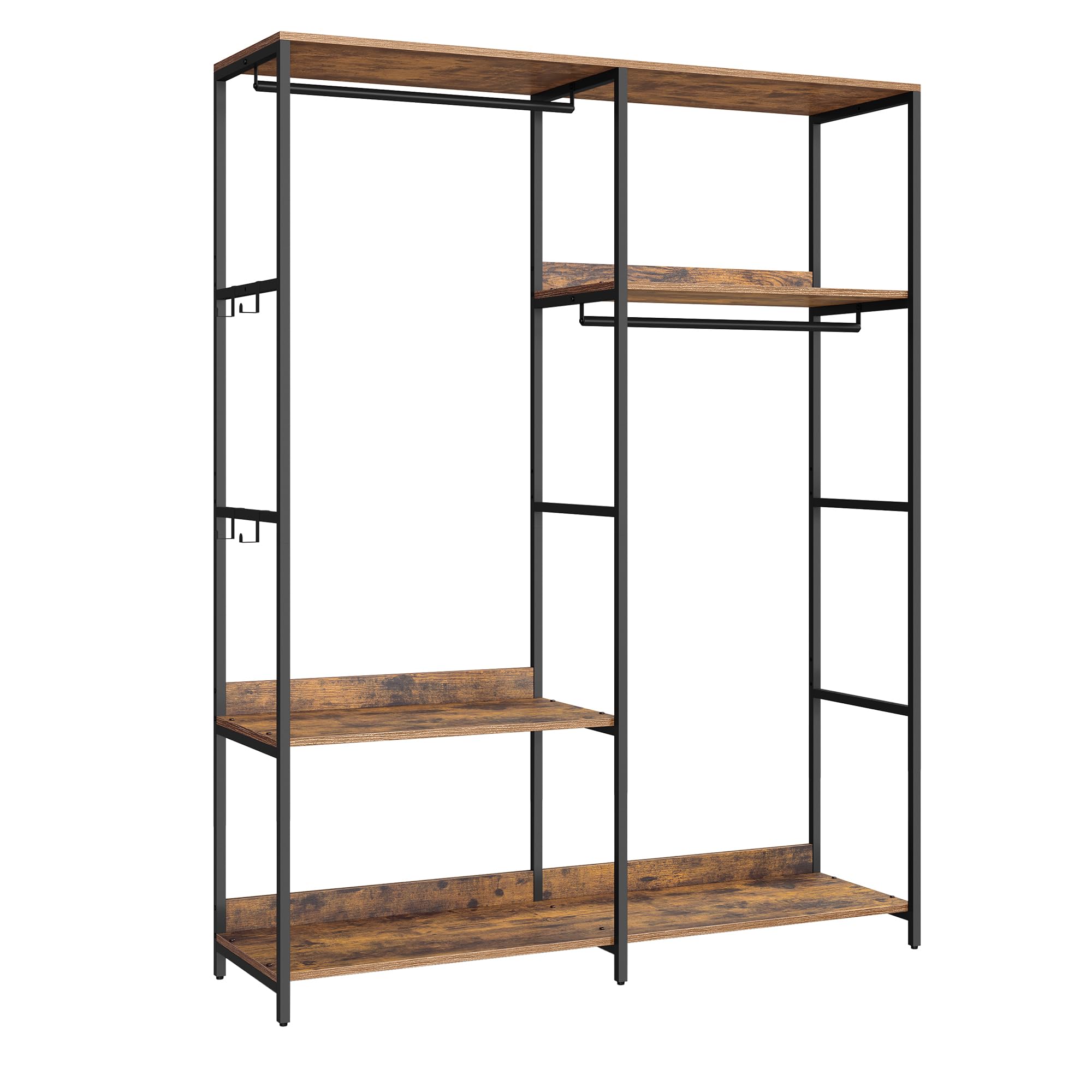 Songmics RGR024B01 Guardaroba Aperto Vintage Brown 98x40x181 cm