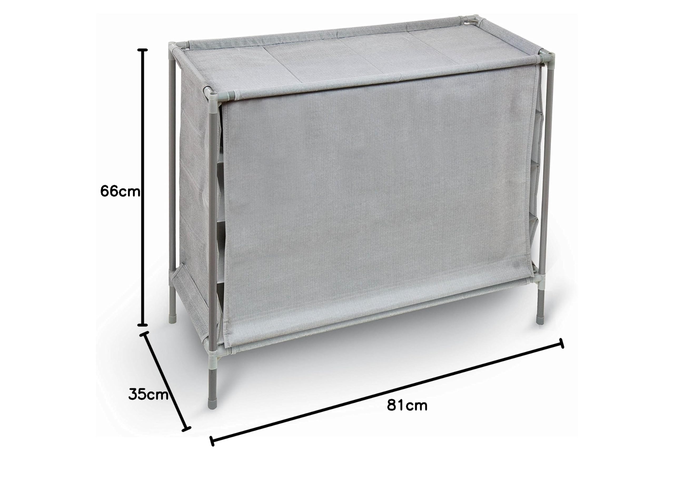 Domopak Living scarpiera grigia 16 scomparti 81x35x66 cm