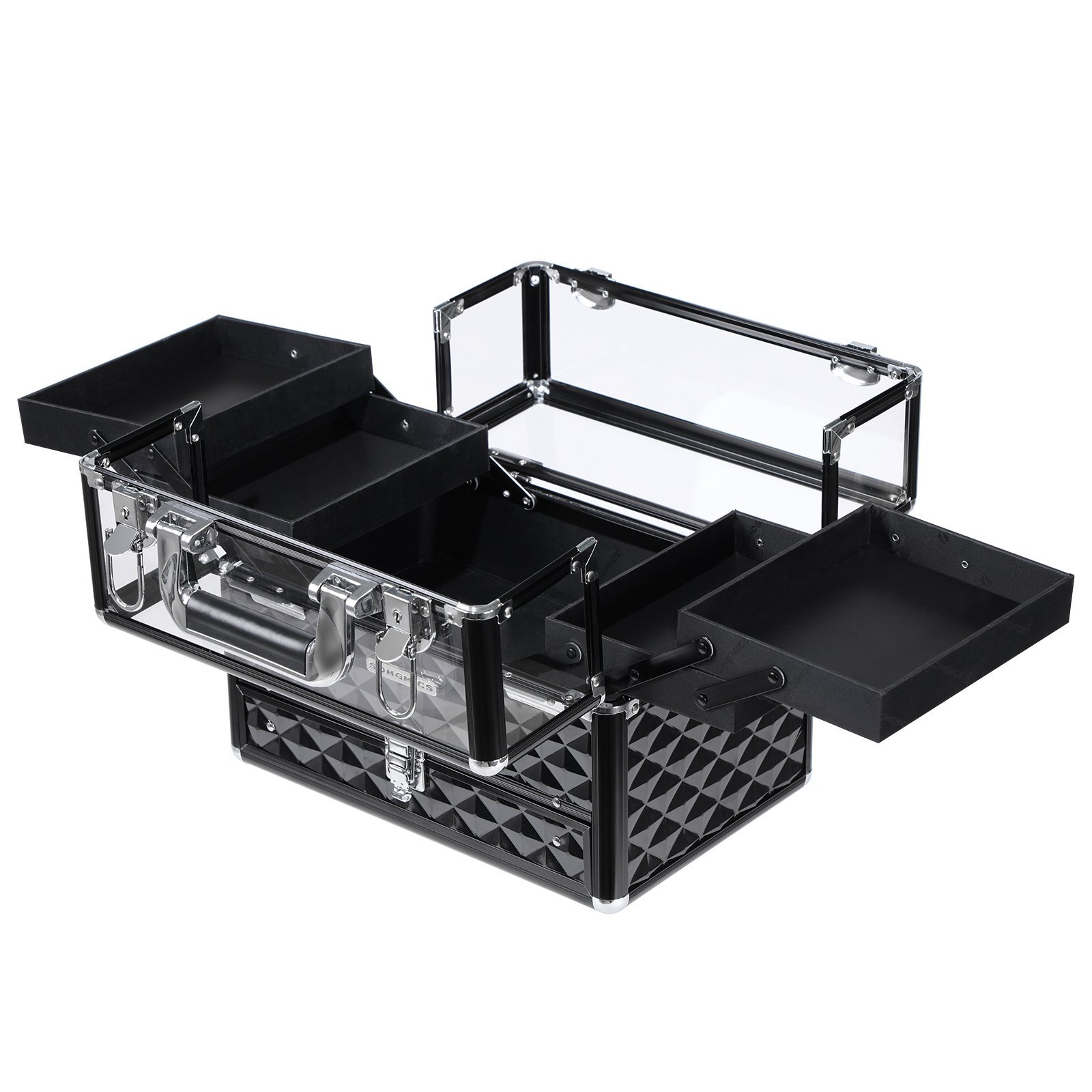 Songmics JBC318B Beauty Case Valigetta Trucco Nero Alluminio