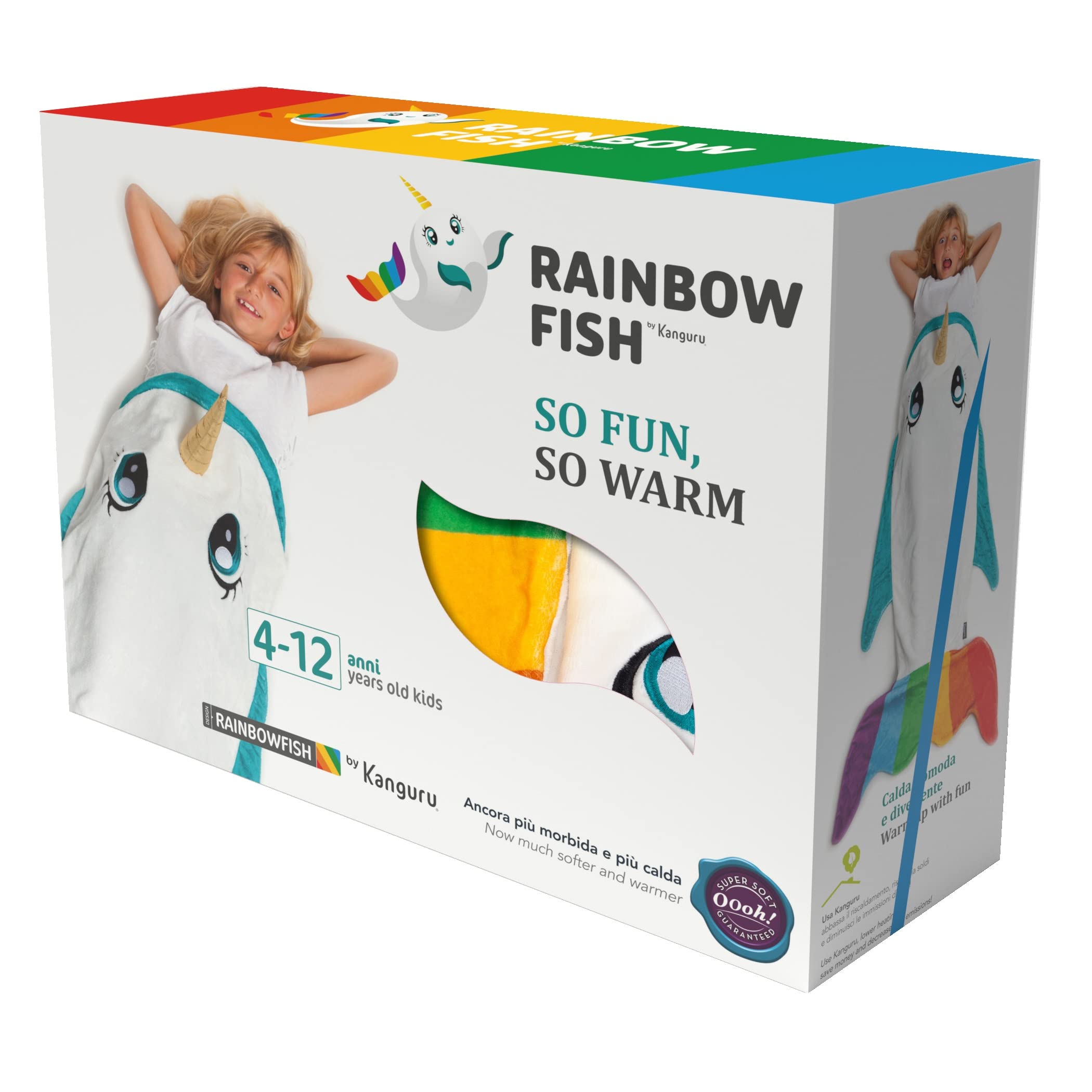 Lavatelli Kanguru Narvalo coperta bambini 142 cm arcobaleno