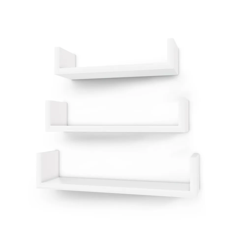 Songmics LWS40WT mensole muro bianco lucido set 3 pezzi
