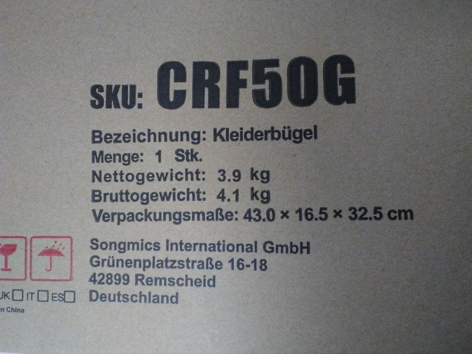 Songmics CRF50G grucce velluto 50 pezzi grigie