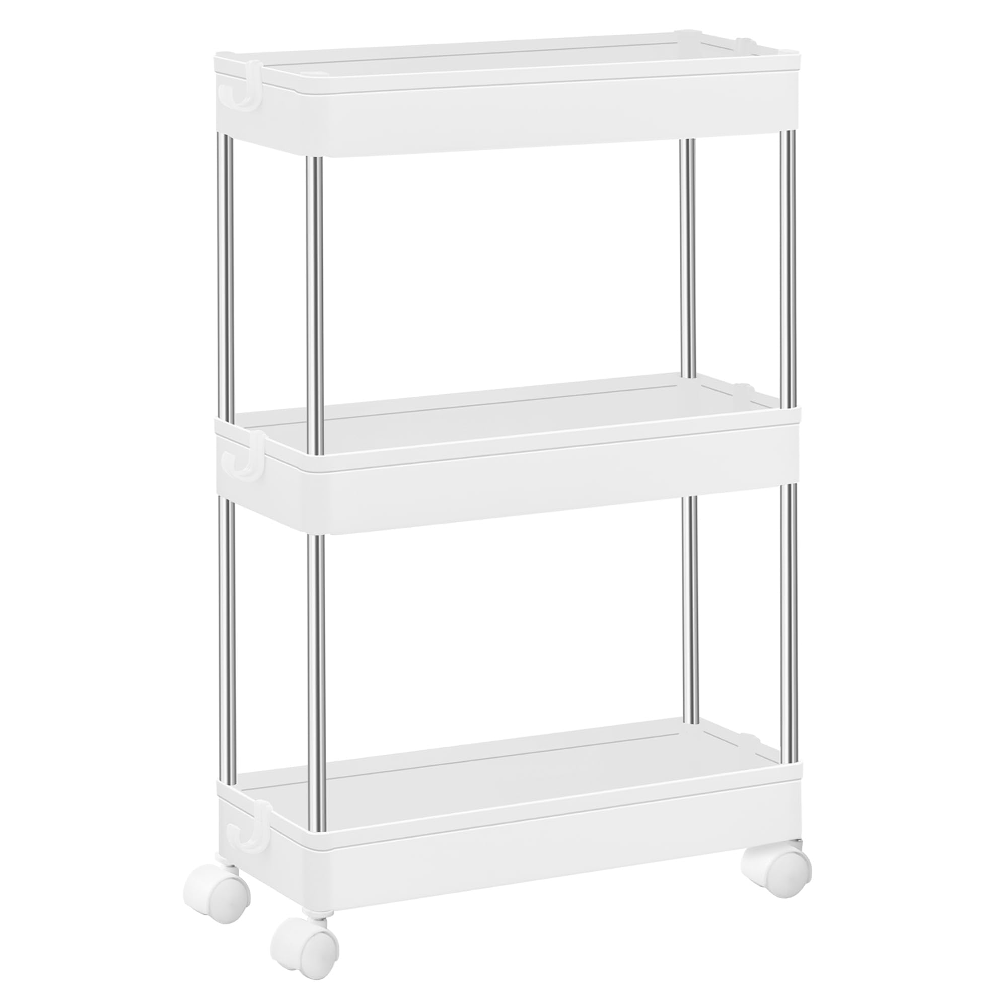 Songmics KSC007W01 carrello 3 ripiani Bianco Nuvola salvaspazio