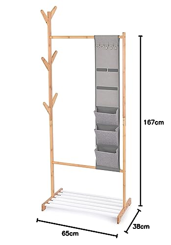 Domopak Living Stander Appendiabiti Bamboo 65x38x167 cm