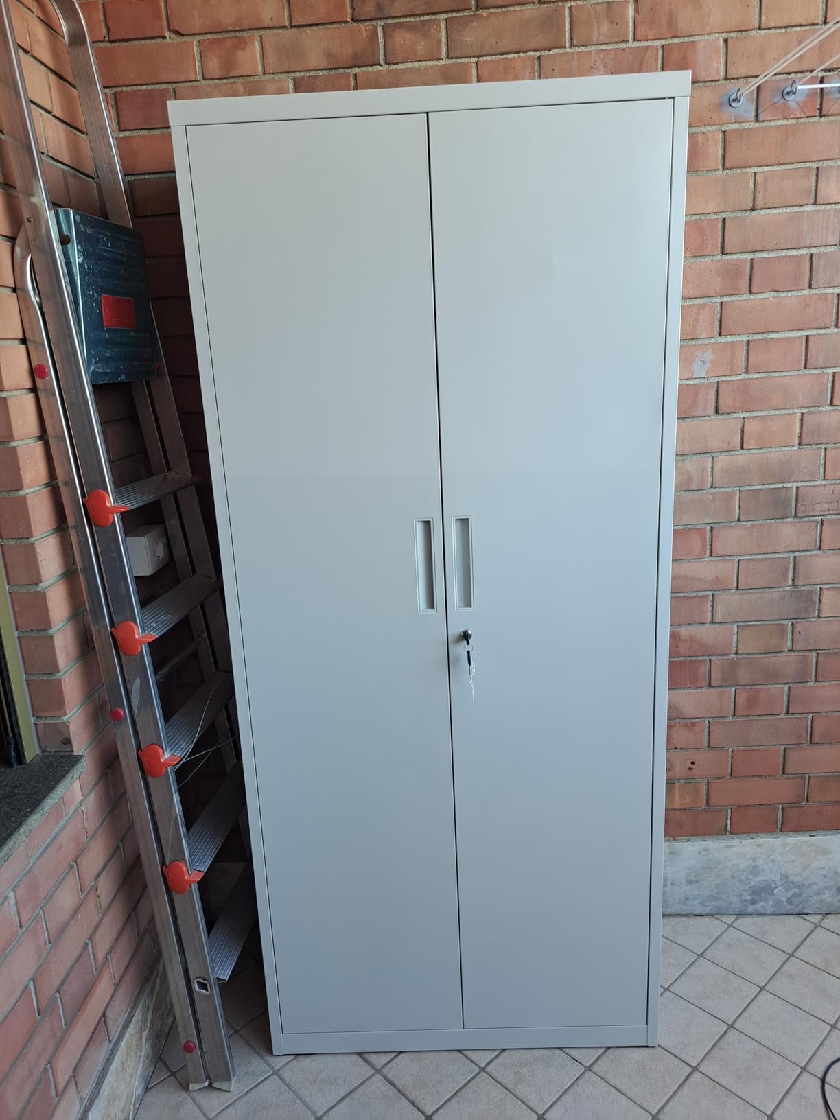 Songmics OMC014G01 armadio metallo 5 ripiani grigio 60x40x180