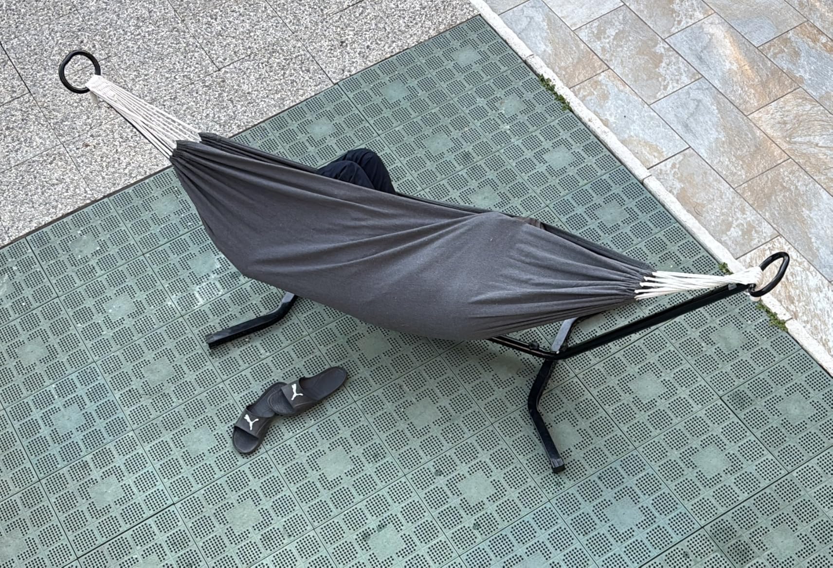 Songmics GHS001M01 amaca con stand beige 210x150 cm