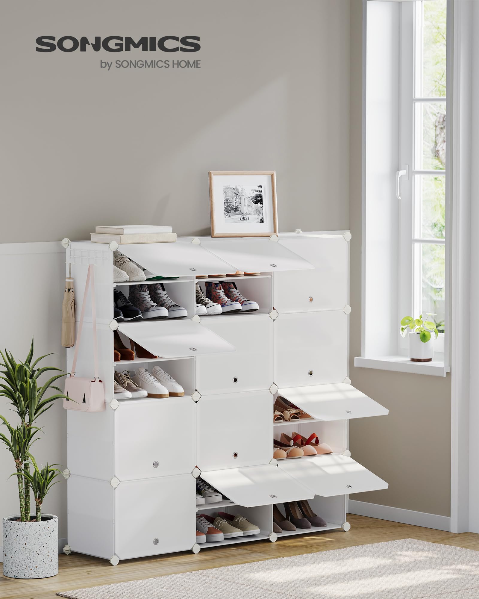Songmics LPC040W02 scarpiera 12 scomparti bianco nuvola