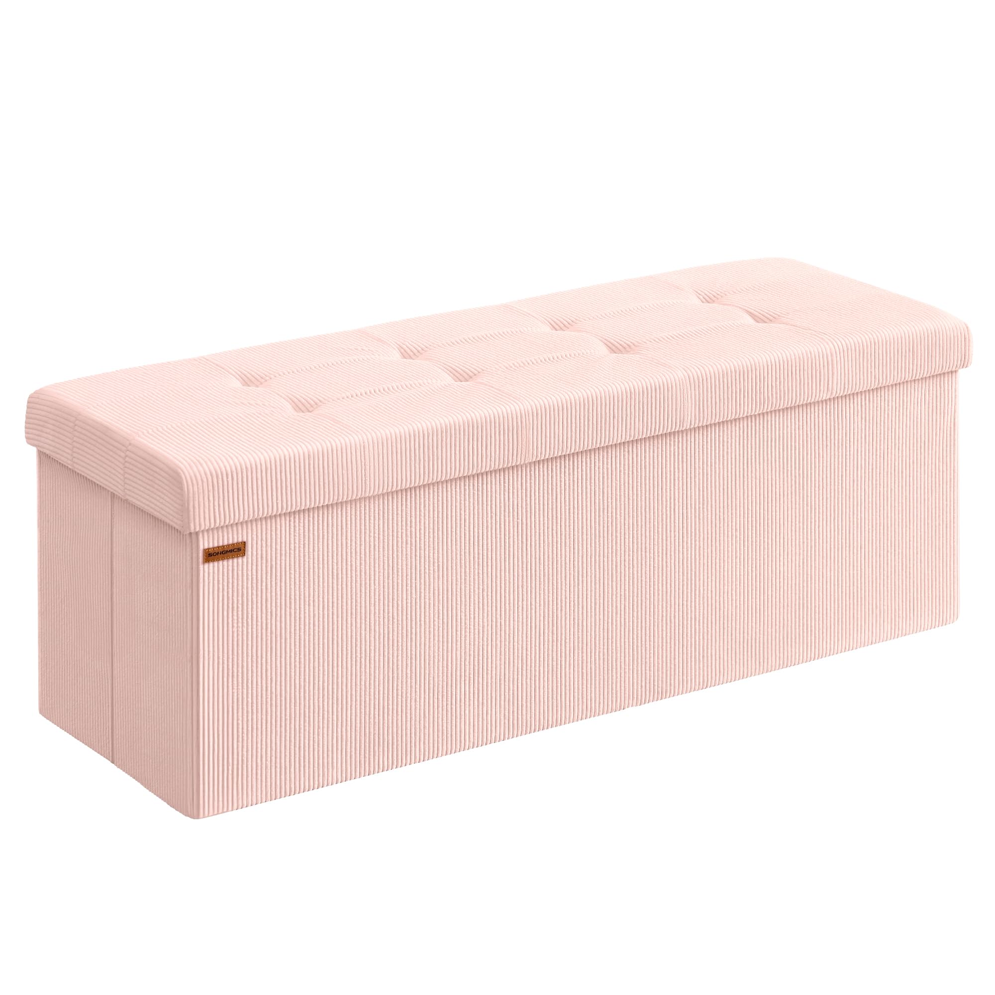 Songmics LSF603R01 pouf contenitore 76 cm rosa pieghevole