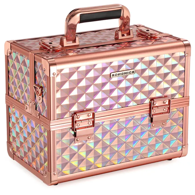 Songmics JBC323 valigetta trucchi oro rosa con serratura