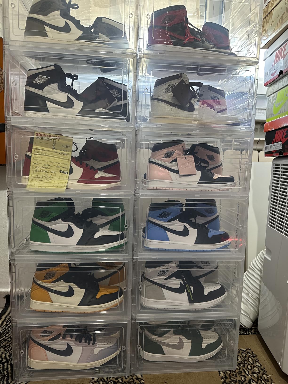 Songmics Scatole Scarpe 12 Pezzi 34x25x18 Bianche Impilabili