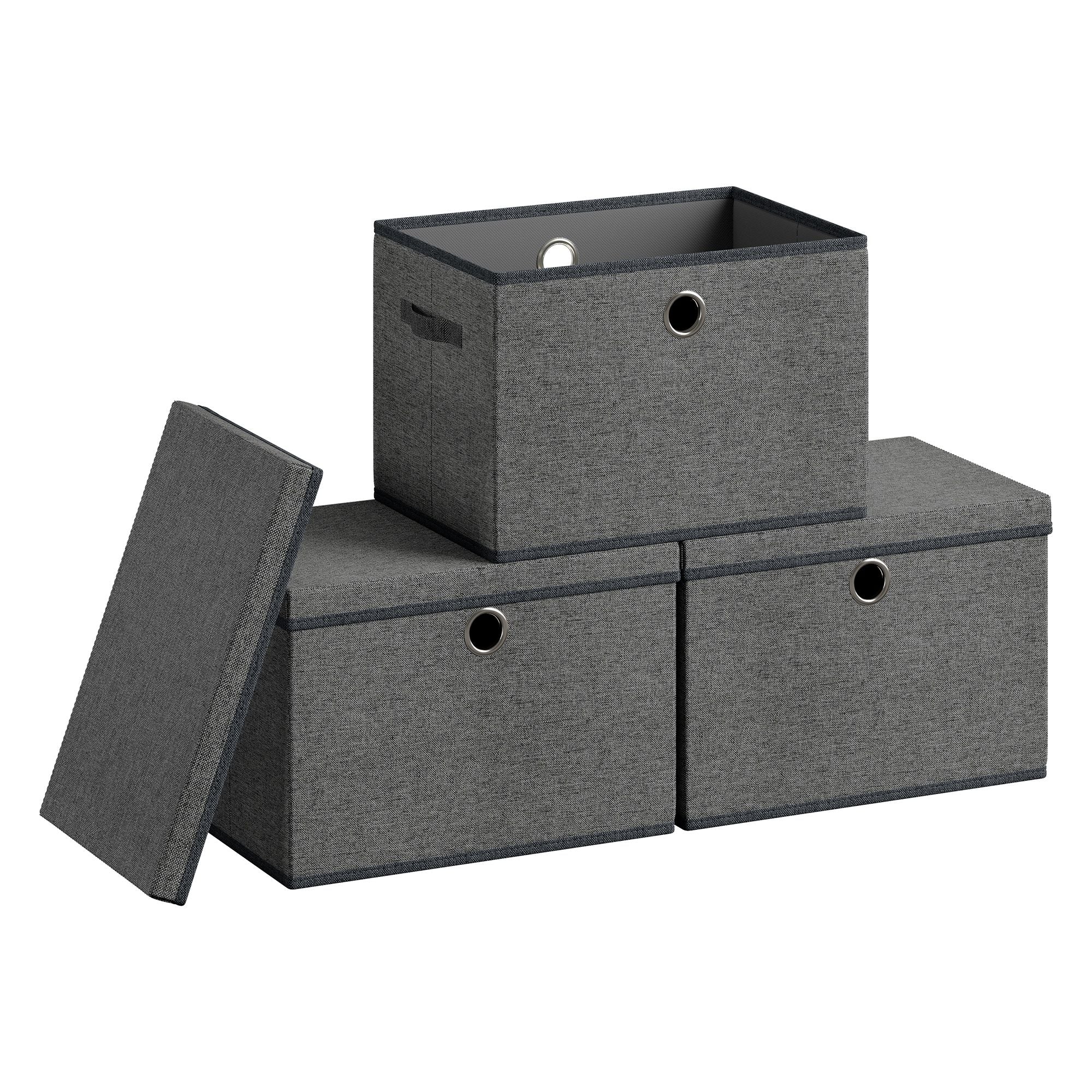 Songmics URFB545GN01 scatole contenitore coperchio grigio 3pz