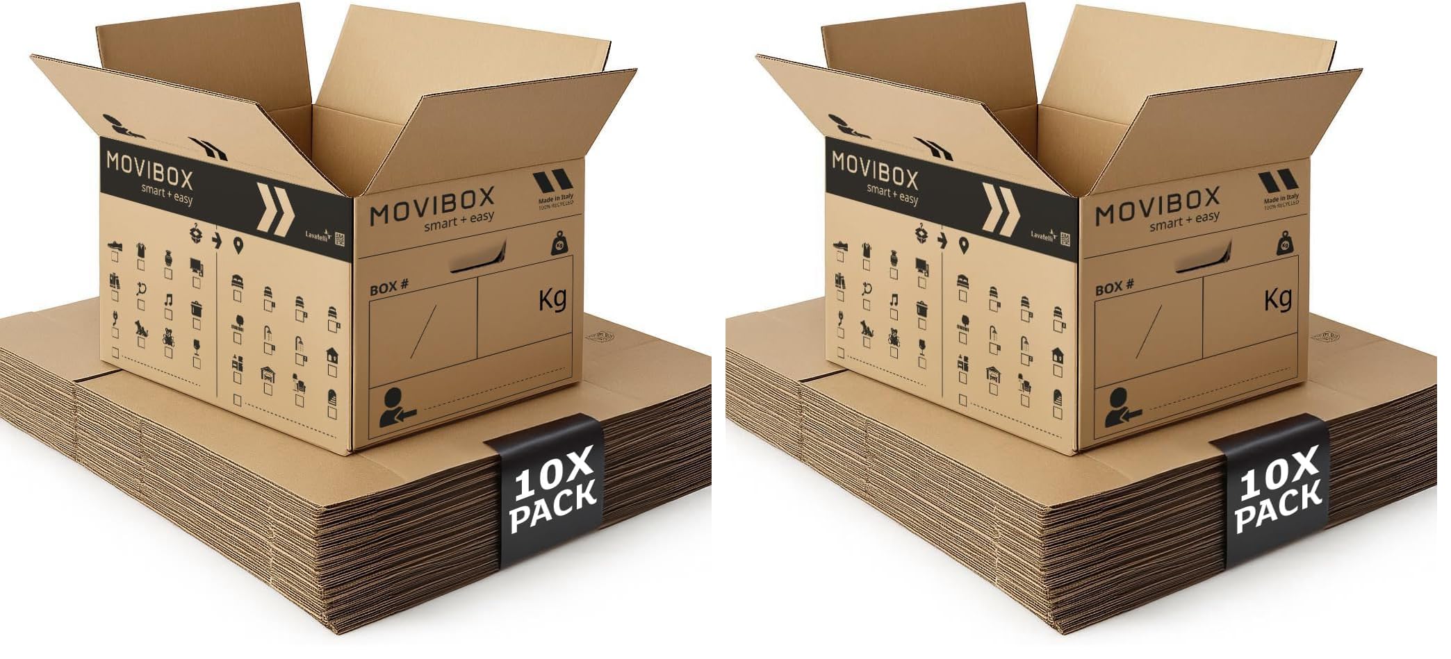Lavatelli Movibox scatole trasloco 10 pezzi 50x35x35 cm doppia onda