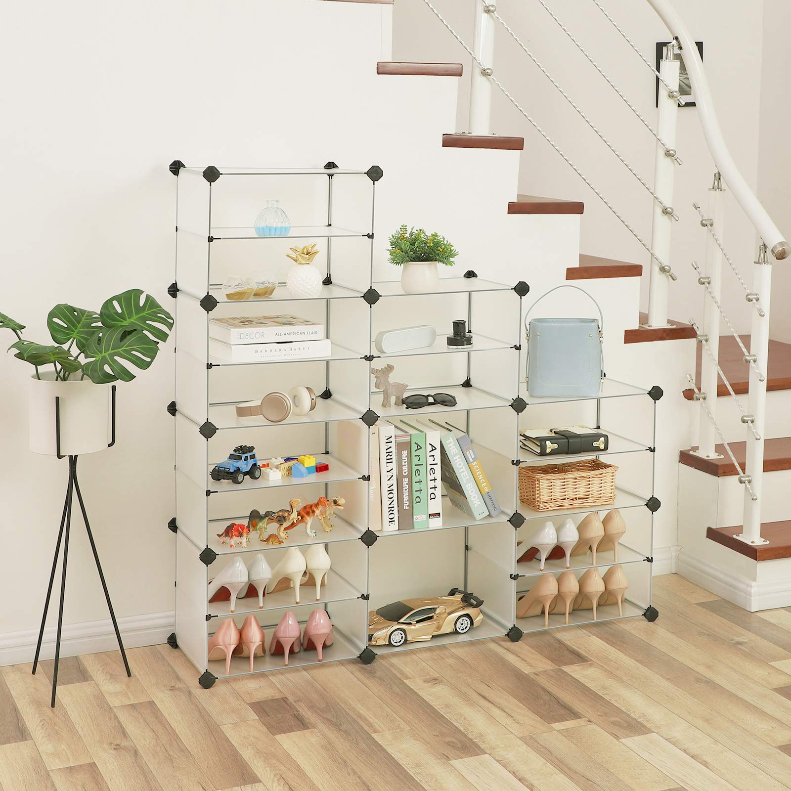 Songmics LPC501W Scaffale a Cubi Bianco 18 Scomparti