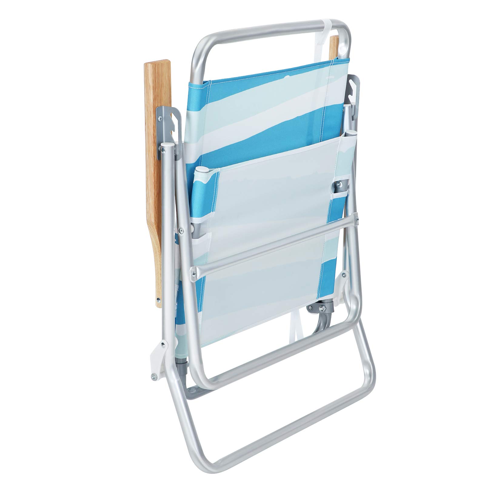 SONGMICS GCB66UW Sedia da Spiaggia a Righe Blu Verde Bianco