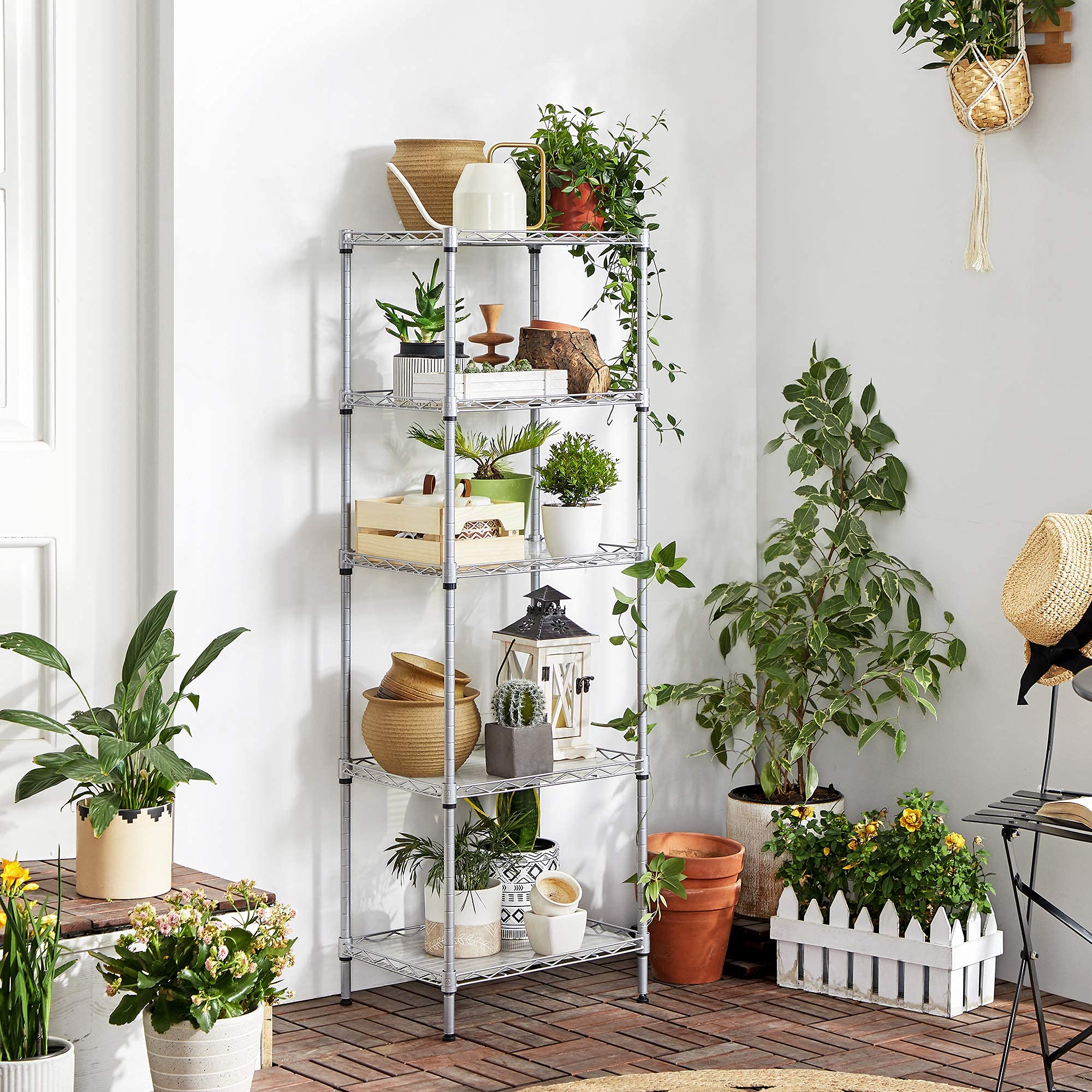 Songmics LGR115E01 scaffale cucina 5 ripiani argento