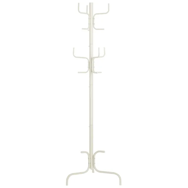 Songmics RCR029W01 appendiabiti da terra bianco 6 ganci acciaio