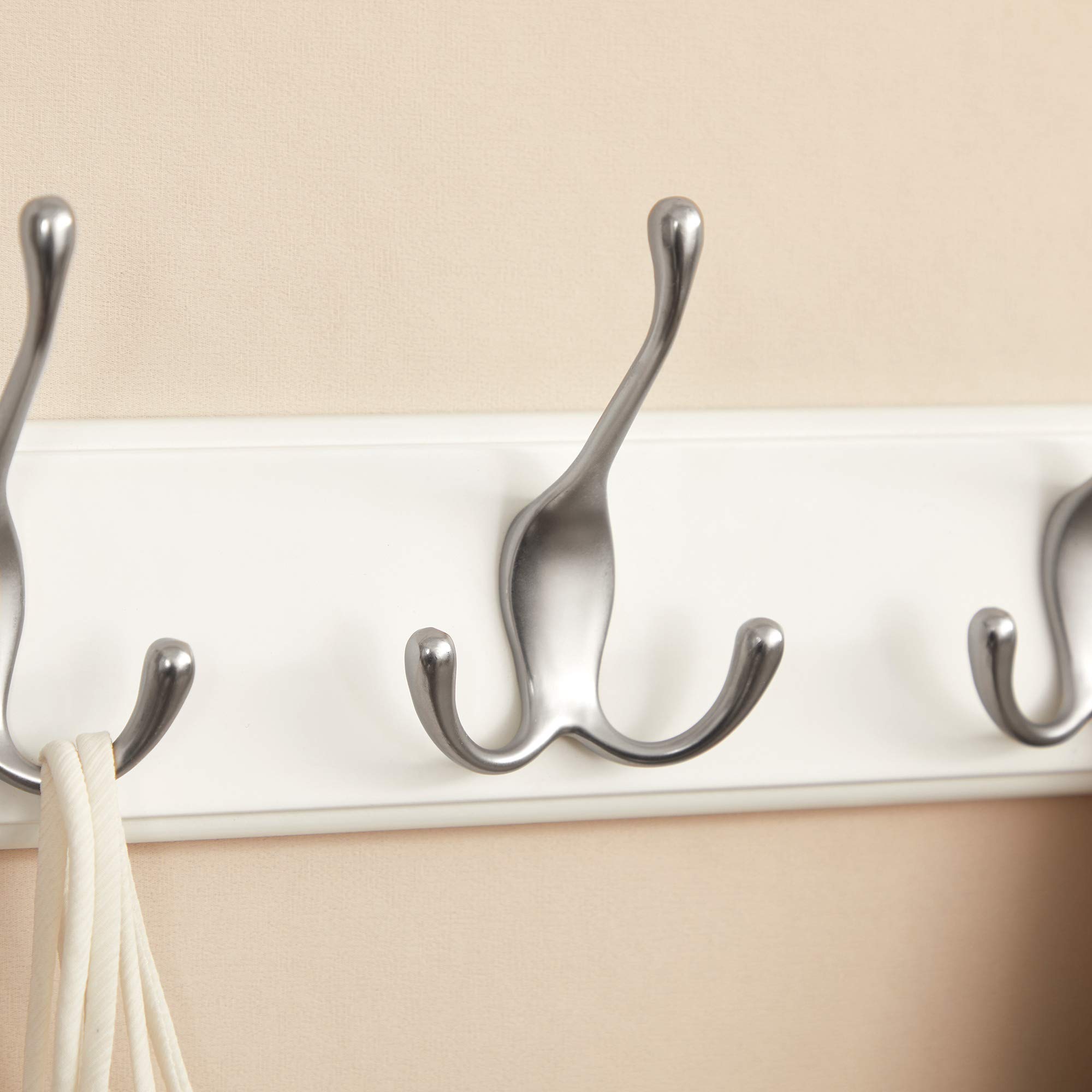 SONGMICS LHR030E01 attaccapanni parete 4 ganci bianco 40x11x7 cm