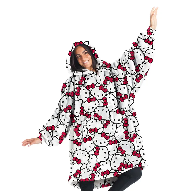 Kanguru felpa coperta Hello Kitty pile 85x75 cm oversize