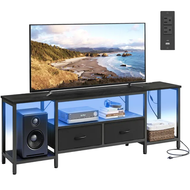 Songmics BELLAH Mobile TV con Prese e Luci