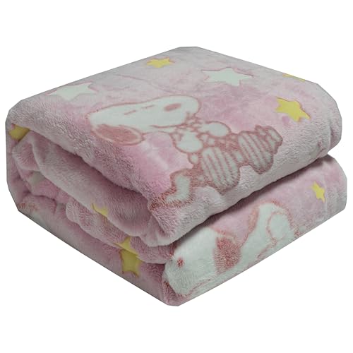Lavatelli Kanguru Snoopy Glow plaid pile 130x150 cm rosa