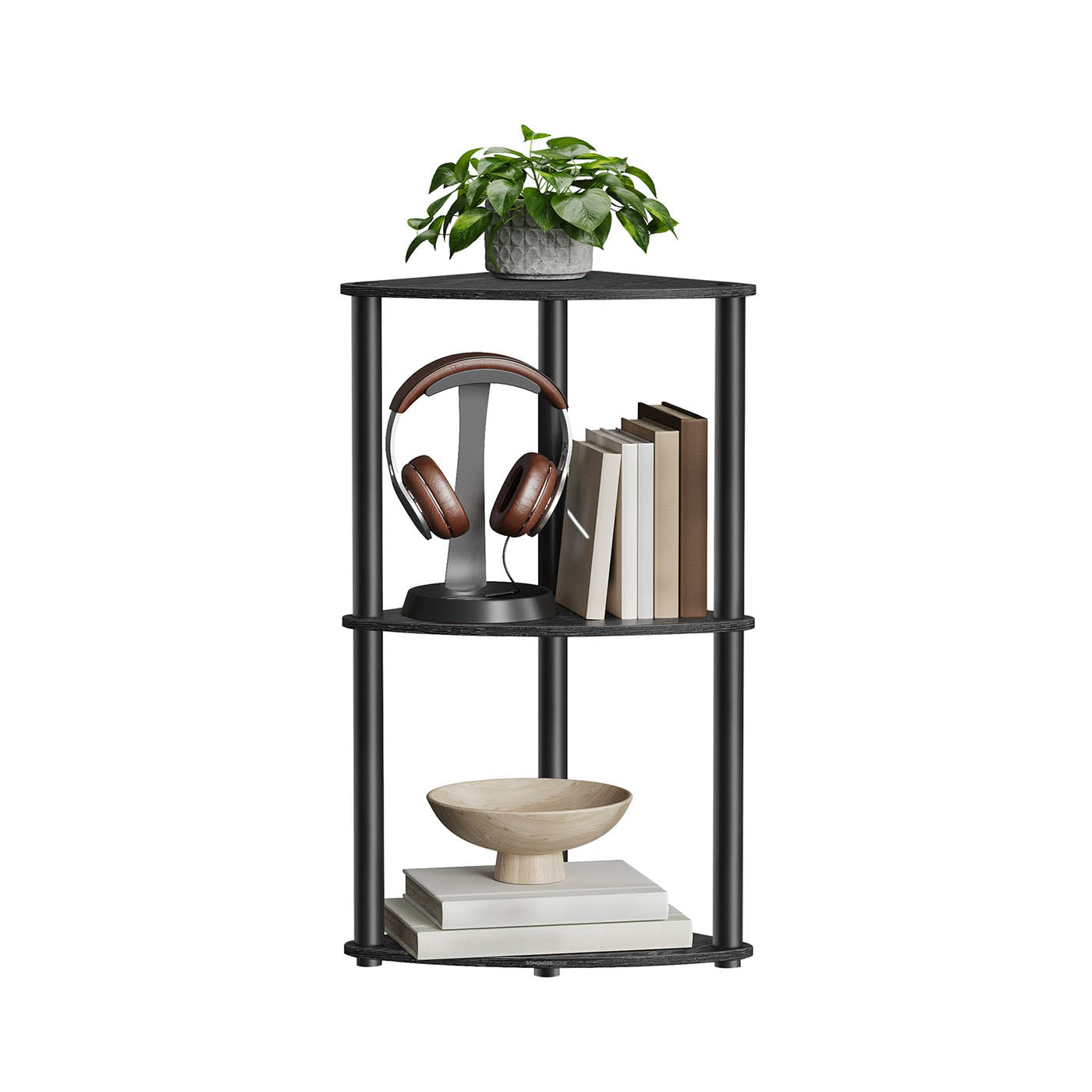 SONGMICS HOME Scaffale Angolare 3 Ripiani Salvaspazio