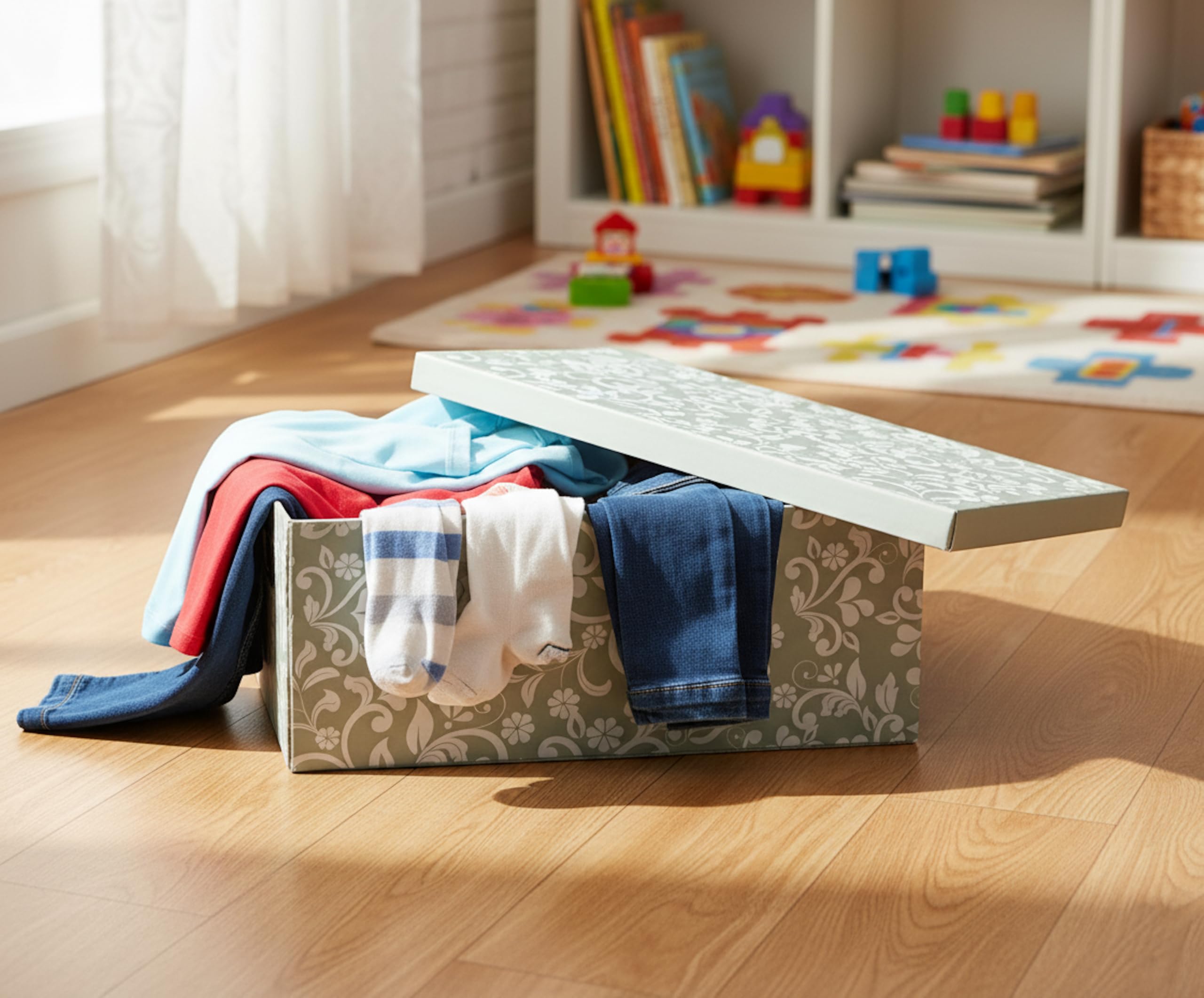 Lavatelli Organizing set 6 scatole Fiori Grigio 29x51x20 cm