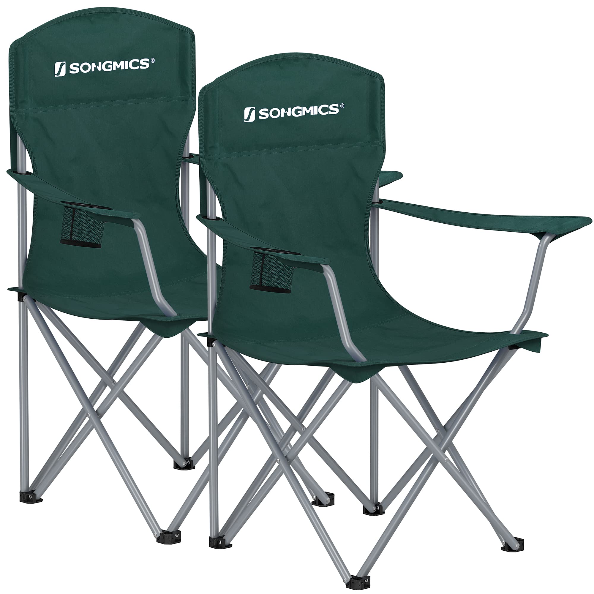 Songmics Set 2 Sedie Pieghevoli Verde Scuro 150 kg