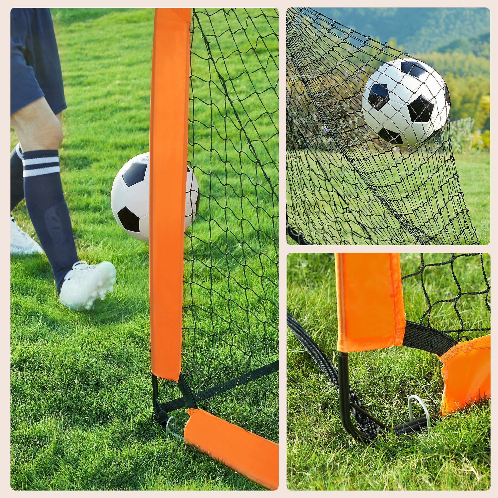 Songmics SZQ422 Porta Calcio Bambini Set 2 Arancione 120 cm