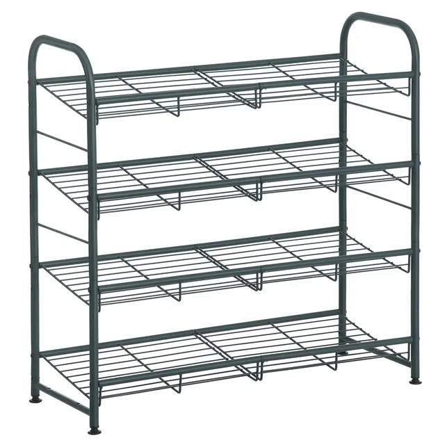 Songmics LMR067G01 scarpiera grigia 4 ripiani 68,5 cm acciaio