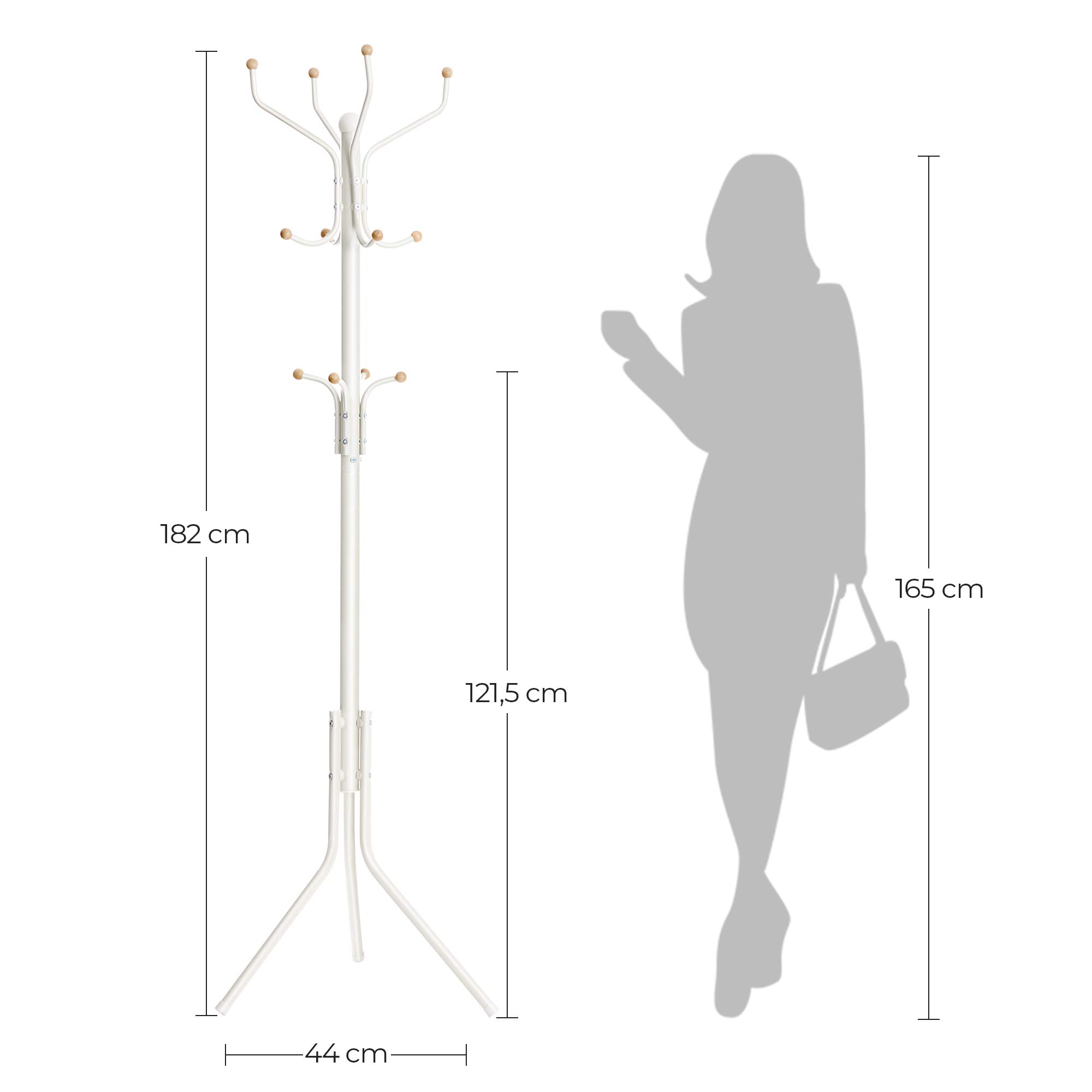 Songmics RCR19W appendiabiti da terra bianco 12 ganci