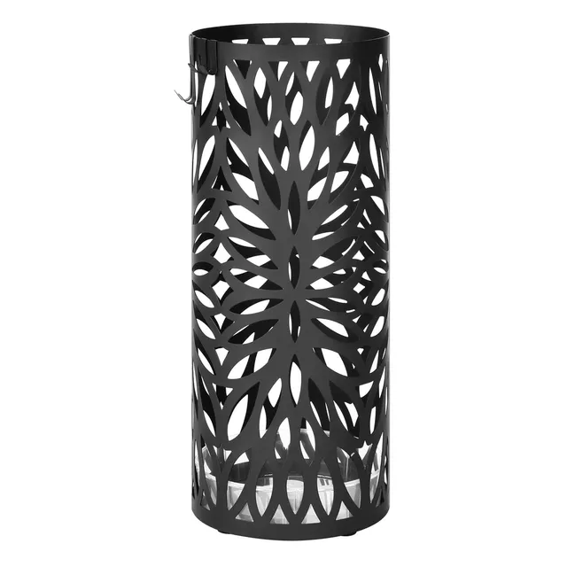 Songmics ULUC022B01 portaombrelli acciaio nero opaco rotondo