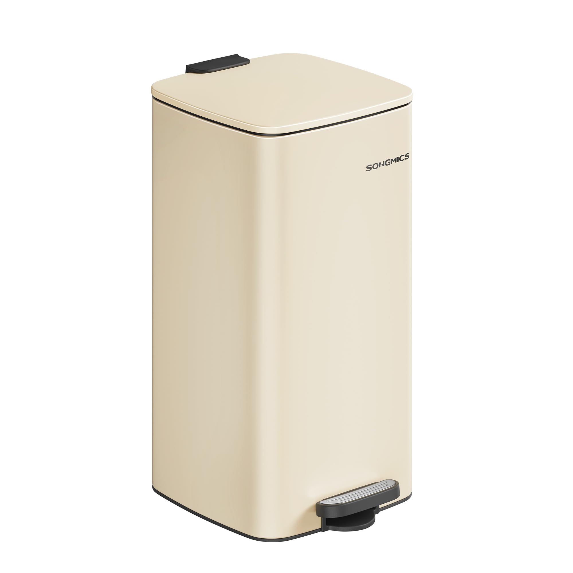 Songmics pattumiera cucina pedale acciaio 30 L bianco soft-close