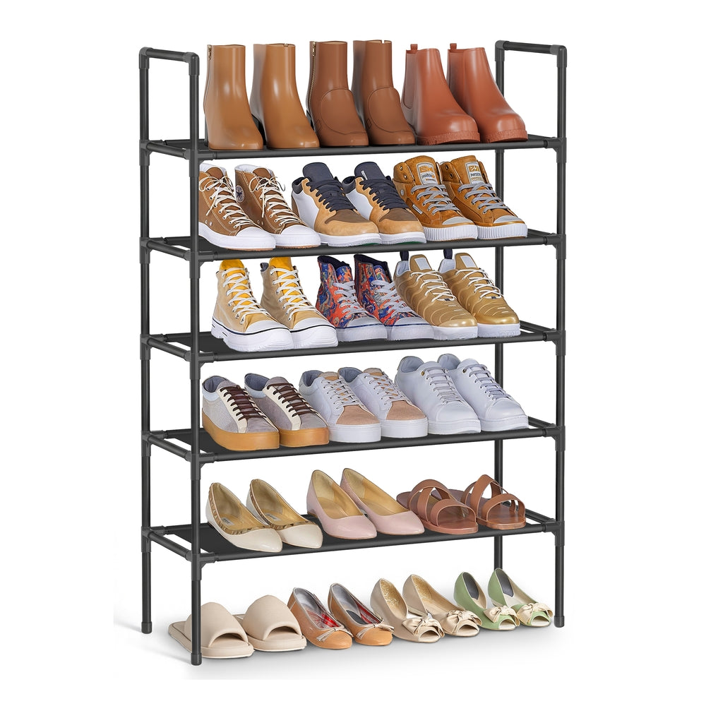 Songmics ULSH044BH02 scarpiera 4 ripiani nera slim salvaspazio