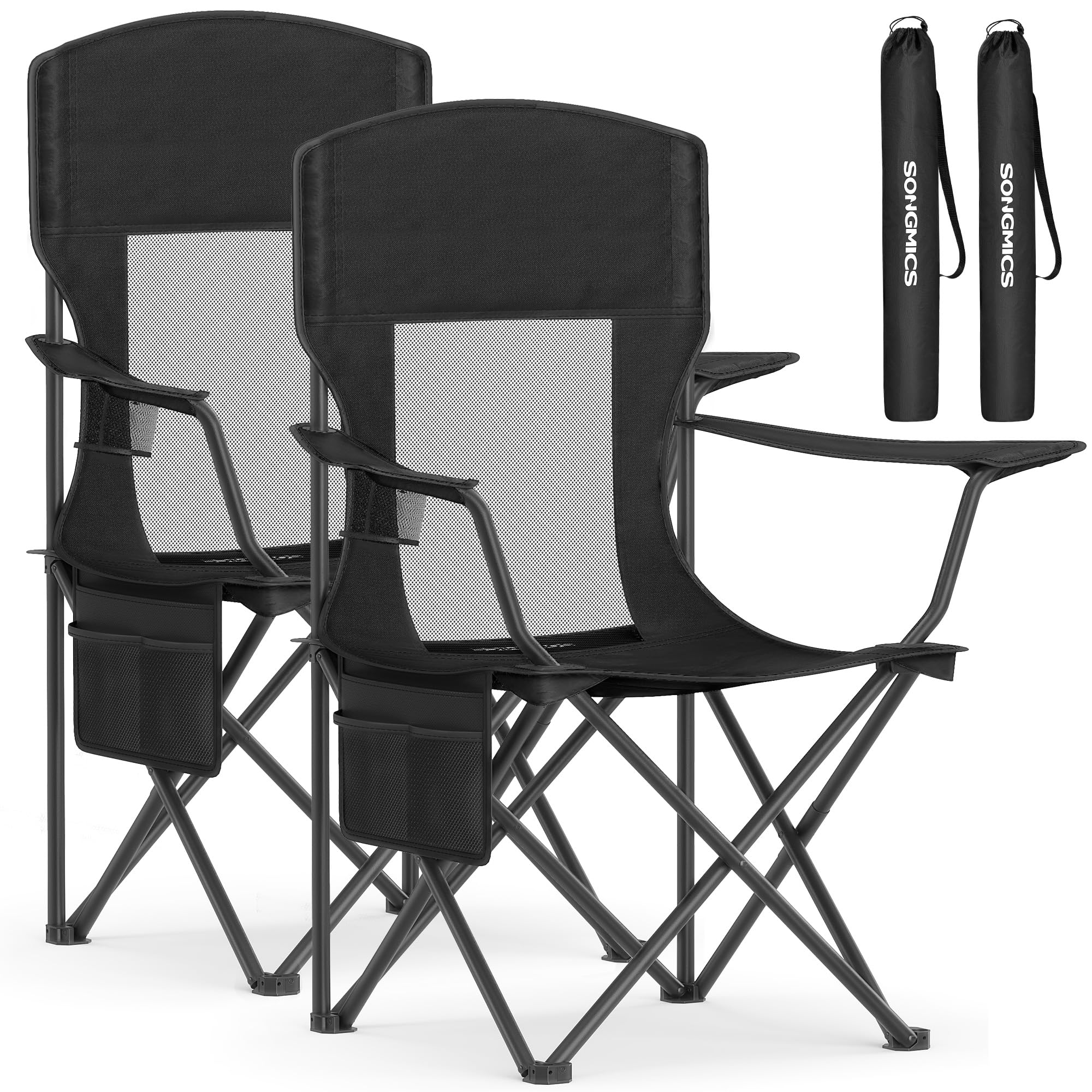 Songmics GCB028B02 set 2 sedie campeggio nero inchiostro 150 kg