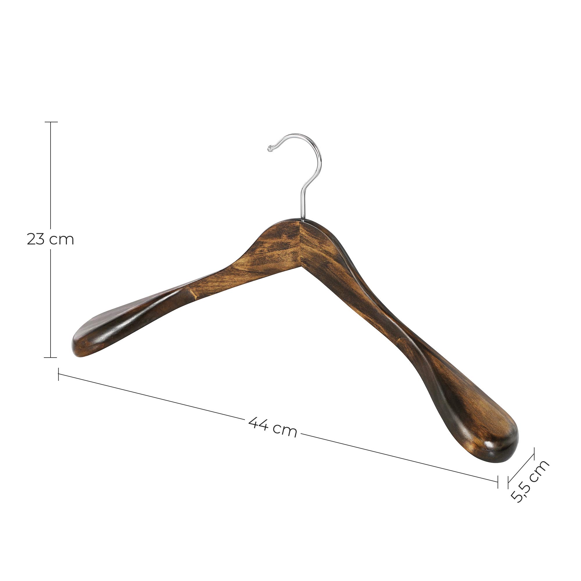 Songmics CRSH061V01 grucce legno noce scuro 44 cm 6 pezzi