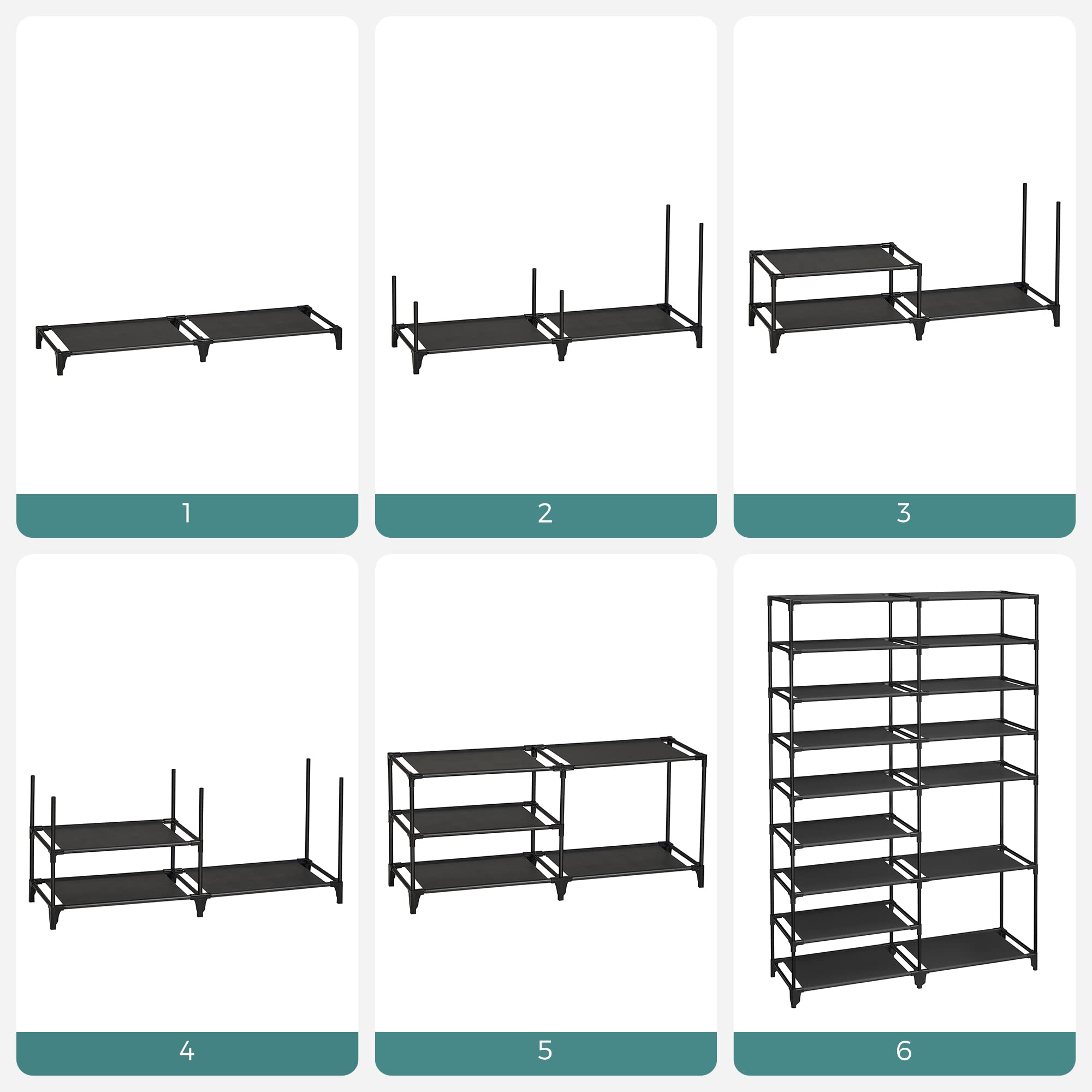 Songmics LSR209B02 Scarpiera 9 Ripiani Nero 36 Paia