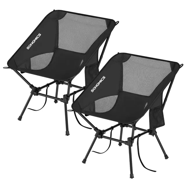 Songmics GCB052BZ01 Sedie Campeggio Nero Set 2 Pezzi Altezza